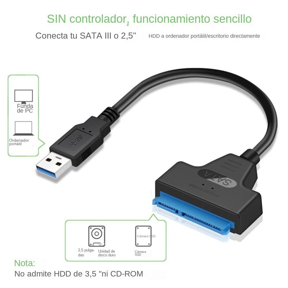 Cable USB 3.0 SATA 3 de 30 cm, - External Ssd reseña y precio