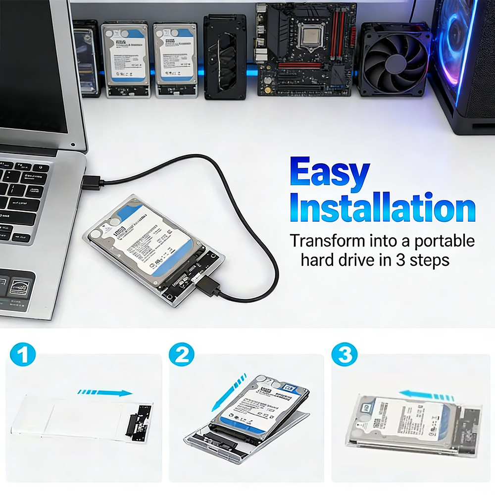 Carcasa transparente de 2.5 pu - External Ssd reseña y precio